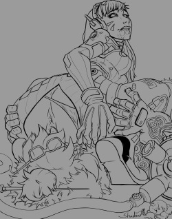 artbydisclaimer: shadow1mist: I refined the drawing on D.VA sitting on Mei face drawing Should have it colored this week. well done here shadow.   &lt; |D’’‘‘‘