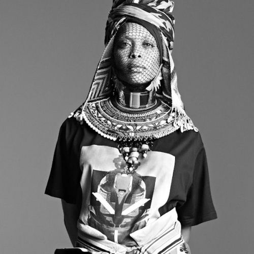 Erykah Badu modeling 2014 Givenchy collection