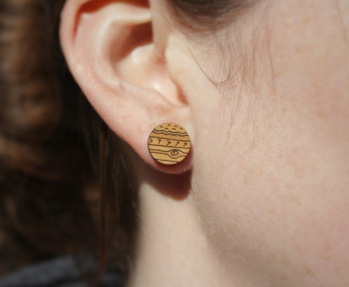 Our wooden planet stud earrings are now in individual packs on our Etsy shop!Etsy | Facebook 