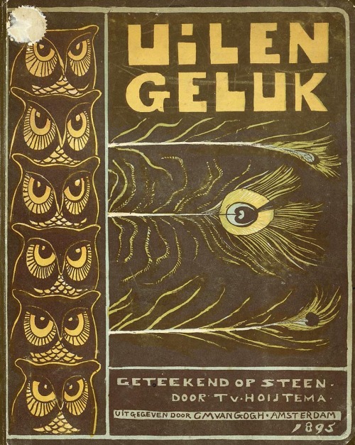 hideback:Theodorus van Hoytema (Dutch, 1863-1917) Book Cover for The Lucky Owls, 1895 