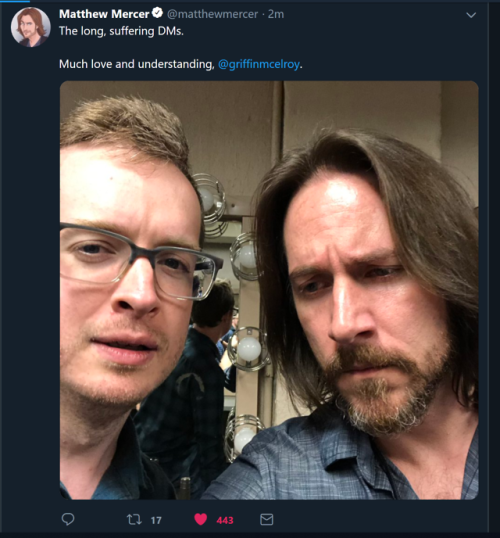 lesbeauan:theoneandmolly:Y’ALL[Image description: A tweet from Matt Mercer. The tweet reads, “The lo