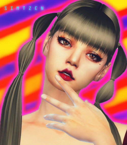 Download Sims 4 CC : Lalisa Love Me Hairstyle 017 ✧CC Information✧⇣⇣⇣⇣⇣New mesh96 SwatchesAll LODs a