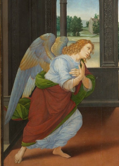 Lorenzo di Credi, Annunciation (detail) (1480-90). Tempera on wood, 88 x 71 cm. Uffizi Galleries, Fl