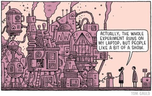 myjetpack:A recent cartoon for New Scientist magazine. #cartoon #tomgauld #science #experiment“[It’s