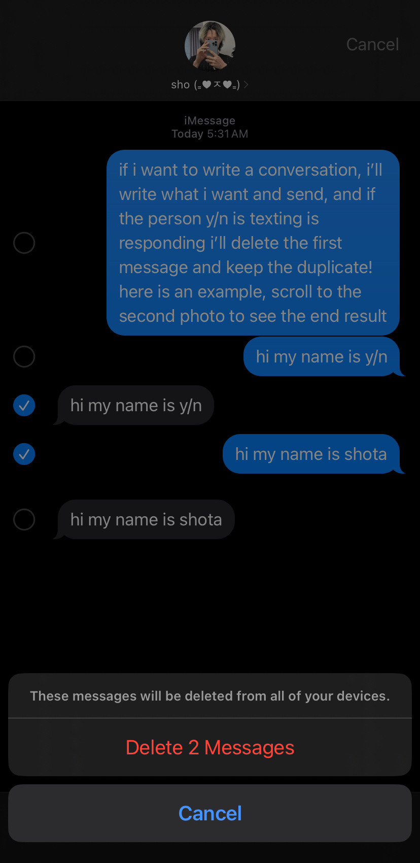 Hi Hi!! I've Just Got One Question, What App Do You Use For Your Texts??