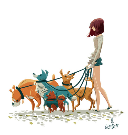 Saw this lady walking a bunch of dogs while getting my coffee this morning. Did a little warm up drawing from memory. I’m going to try to do this more often. My neighborhood is filled with interesting (and mostly sleepy) people in the am hours and I...