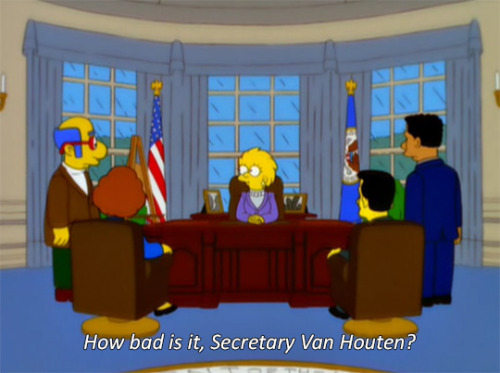 l20music:  grampasimpson:  y’all……. the simpsons predicted a donald trump presidency back in 1999  Bruh….. 