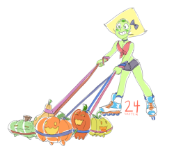 sketchapod: month of Peridot - day 24 walkin’ the pumpkins 