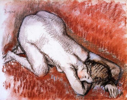Kneeling Nude, 1888, Edgar DegasMedium: pastel