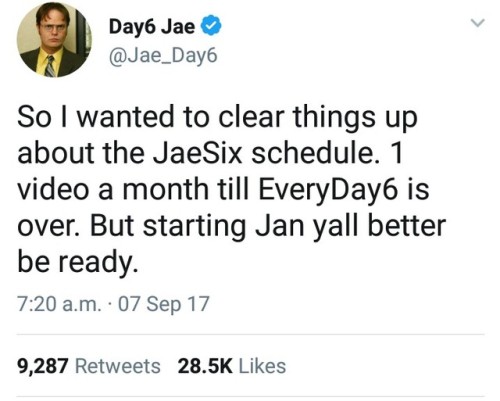 day6su:  2018 IS GONNA BE FULL OF JAE, EVERYBODY PARTY NOW