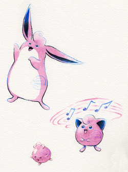 gracekraft: This week’s Johtodex update features everyone’s favorite singing balloon fairies, the Jigglypuff line!  I’ve always had a fondness for Wigglytuff’s adorable design and Jigglypuff has always been my dad’s favorite Pokemon, so these