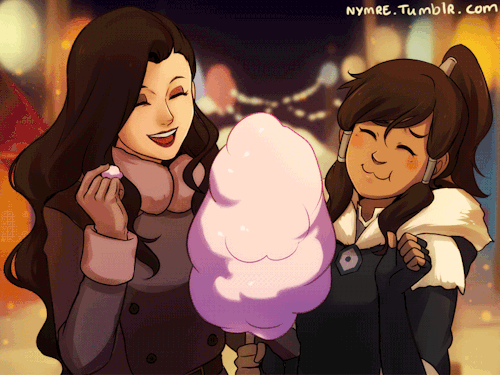 Sex nymre:  Korrasami date! drawn around the pictures