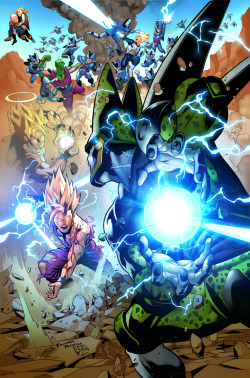 youngjusticer:  About to wreak havoc in the belly of the beast.Gohan vs. Cell, by Teodoro Gonzalez.