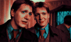 cleverbrighthermione:   hp meme: {7/9} characters → Fred and George Weasley  