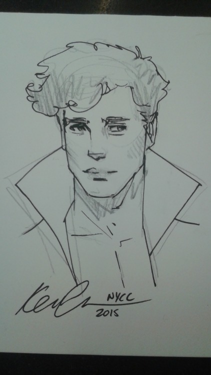 fyeahdickgrayson: Just got a beautiul Kevin Wada sketch of Dick Grayson with his discowing collar at