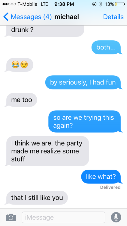 TEXT AU: You bump into your ex michael (requested)