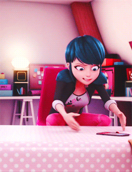 filmsfoodandfandom:  chatnoirs-baton:  cute marinette is cute.  Wow. This is actually really, REALLY good 3-D animation. I like how she emotes with her whole body. 