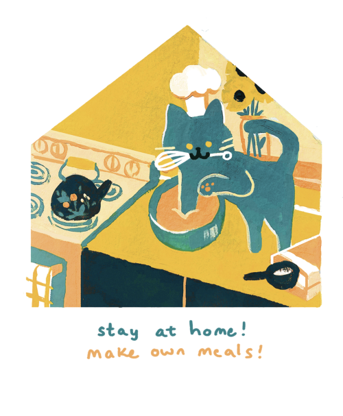 Cooking Cat and Cup Pup!! Stay at Home edition. Both of these are in the digital [Stay Home Zine]. T