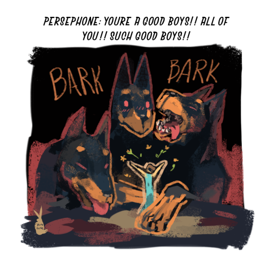 princebunbuns: futchwitch:  persephone: whos a good boys?? cerberus: :0 ??? :O ???? :o ???? persephone: youre a good boys!! all of you!! such good boys!! cerberus: :D!!!!!!! :O!!!!!!! :Dc !!!!!!!!!   