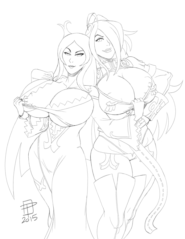 pinupsushi: Double-double dragons by CallMePo Mature commission for Rudeboy of Garnet