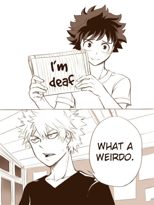 msleilei:  So I saw this post by @sapphiresoulmate about a Koe no Katachi BakuDeku AU and this drawing just kinda happened……………. By the way, Koe no Katachi is such a beautiful manga!! Please read it. It’s only 62 chapters! If you can wait