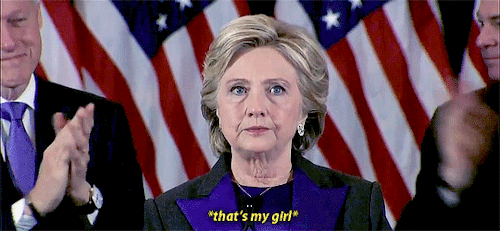 sunshinetoday:  badassbettyrizzo: BUT CAN WE TALK ABOUT HOW BILL CLINTON MOUTHES “THAT’S MY GIRL” CAN WE FUCKING TALK ABOUT THAT.  