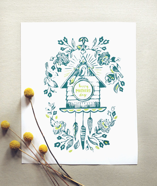 Way too early for Mother’s Day, but I came across this little cuckoo clock I screen-printed la