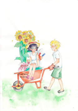 evaclover1397: Sunshine Siblings Week Day 3: Gardening A little bit late but rather late than never, right? (^_^) 