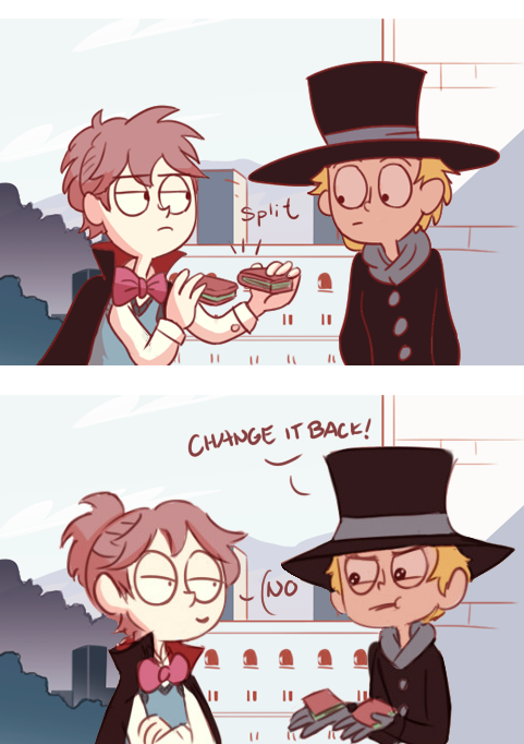 sparktwins:  Vincent the Magician and his assistant Sonny, OC by @spatziline, collab