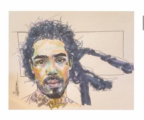 Gunplay R. Peterson Copic marker &amp; Ink on paper