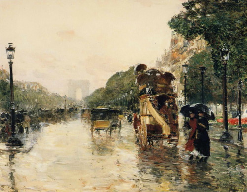 wonderingaboutitall:  Champs Elysees, Paris - Childe Hassam 