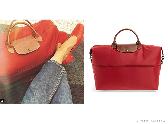 Longchamp Le Pliage Expandable Travel Bag in Red