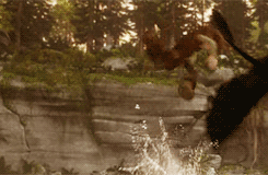 chrissinah:  Rise of the Brave Tangled Dragons: Merida takes the Big Four “swimming”.  