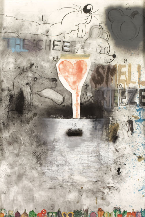 thunderstruck9: Jim Dine (American, b. 1935), Untitled (The Cheese Wheeze), 1970. Mixed media and co