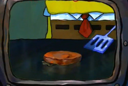 Spongebobfreezeframes:“First, We Start With A Fresh Patty, Grilled And Juicy. Add