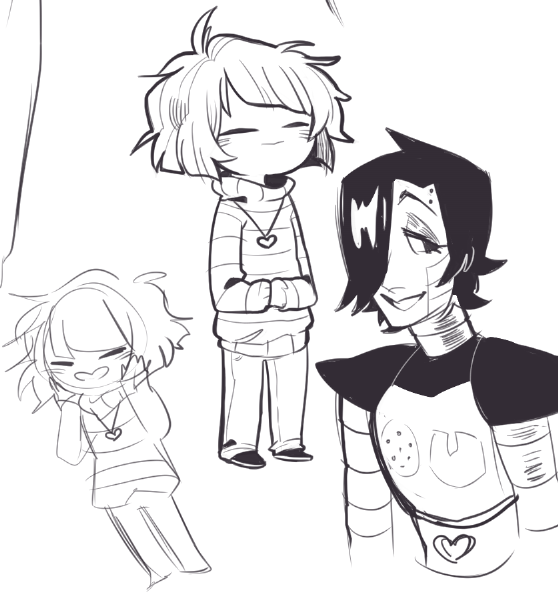 rockafiller:  I am super charmed by undertale!! frisk and mettaton are my faves!