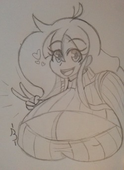 Theycallhimcake:  Bmaynedaartist:  Wanted To Draw This Cutie With The Big Boobies!!