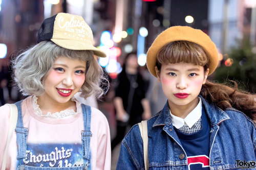 Yuri and Uza on the street in Harajuku wearing fashion from Aymmy in the Batty Girls, COCOLULU, Ghos