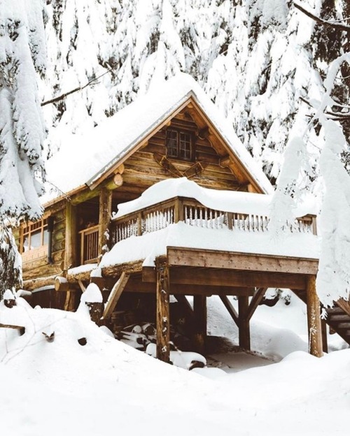 pieceofwilderness:  Snow me in! 😍 Tag a friend you’d take here! 🔥 By @kristiankeenen . Follow our friends @cabinsdaily . #travel #travelabroad #travellife #cabins #travelgram #traveler #aframe #home #interiordesign #camping #airbnb #earthfocus