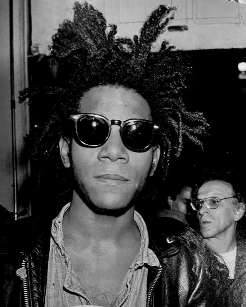 Jean-Michel Basquiat at Keith Haring’s exhibit at the Tony Shafrazi Gallery in SoHo, October 1