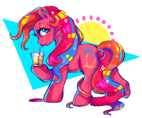 poniesart:@fizpup and I did a collab :) she provided this AMAZING lineart of g1 Pina Colada and I pr