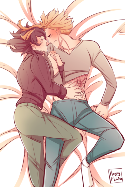 happyfluids: @erasermight-week day 6: forbidden / uncertainty / if i be wrong, if i be right, let me be here, with you, tonight When a calloused hand traces over the worn scar Toshinori’s breath hitches.But Shōta’s gaze doesn’t stray from his