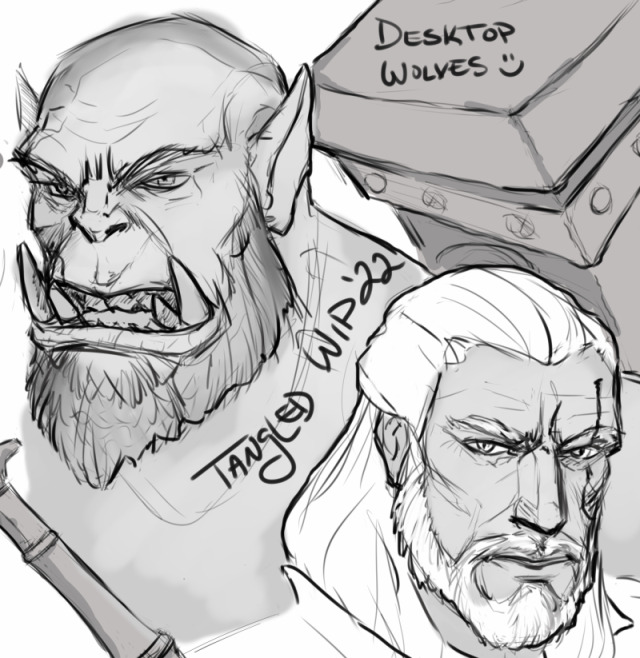 #Tangled art#Orgrim#Doomhammer#warcraft movie#Geralt#Witcher#Two Wolves#Orc#Mutant human
