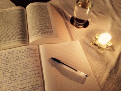 literatureandlibraries:  Studying philosophy by candlelight :) 