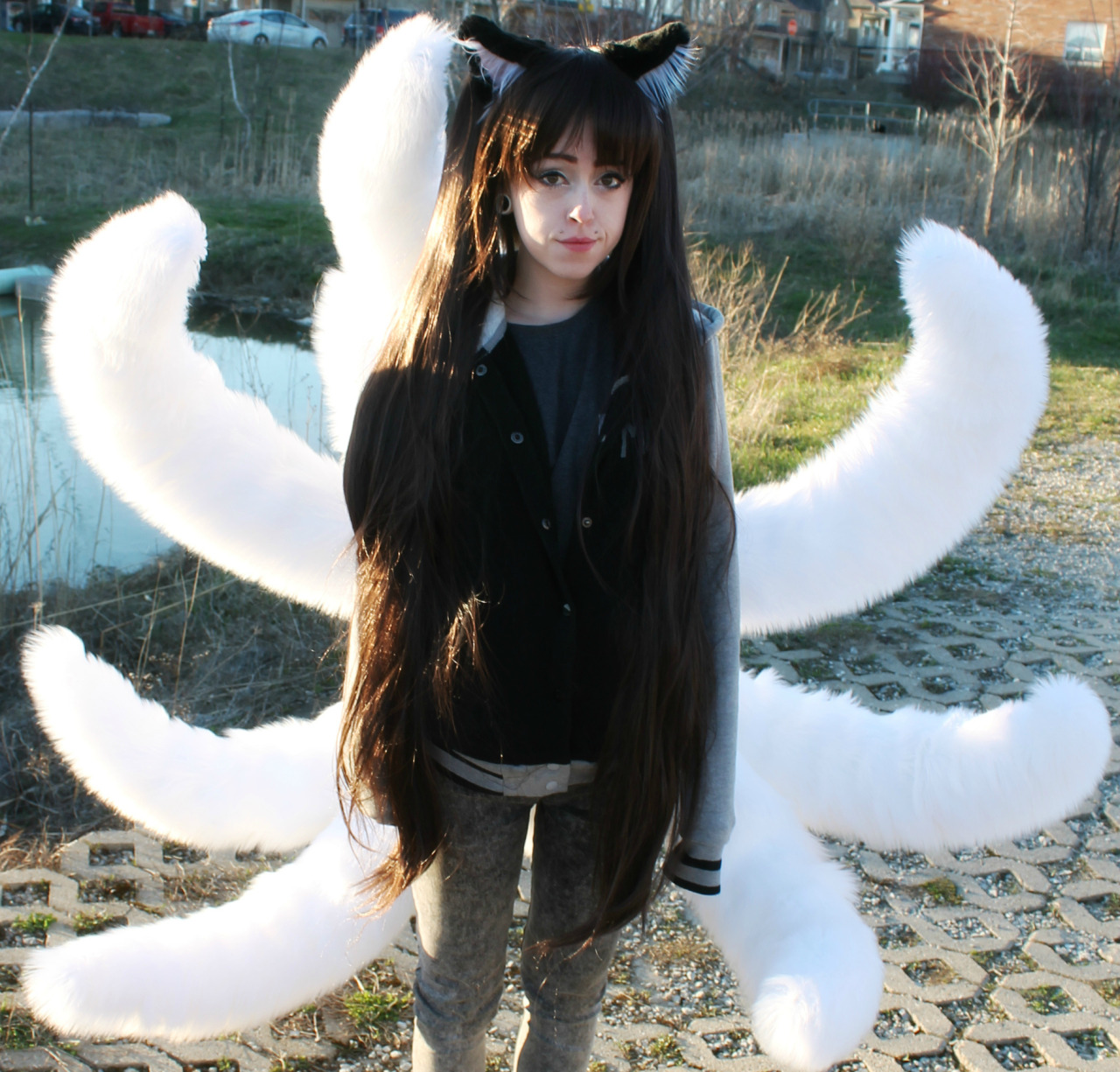 kittensplaypenshop:  Outdoor photos and walk test of Ahri tails for Mary &lt;3