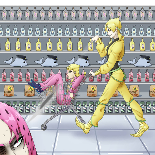 This is how I imagine their father-son shopping time would go lolAlso, diavolo is dying as always.To