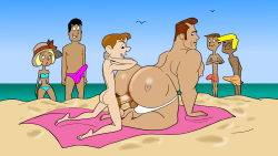 mraniman:  Summertime at the beach. A horny kid sees what he wants, and goes for it, all the way in.