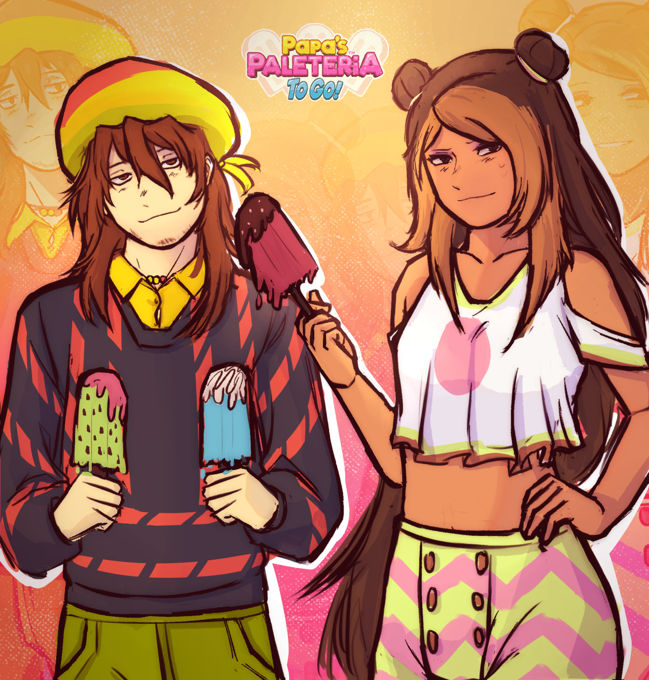 Alberto and Penny from the Papa Louie games TrashQueen - Illustrations ART  street
