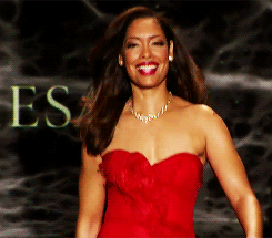 ktempest:  Models have to have dead face when they walk the runway. Gina Torres is