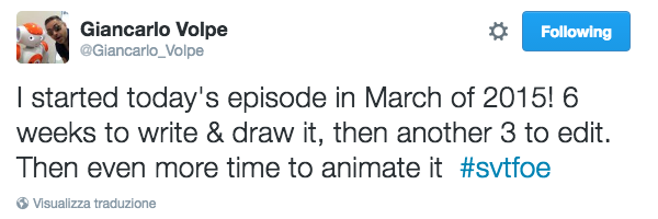 svtfoeheadcanons:  Season 2 director Giancarlo Volpe tweeted this during Mr. Candle